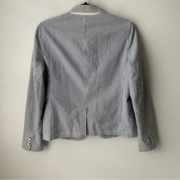 GAP Academic Blazer Pinstripe Seeksucker Blue White Size 10 - Picture 5 of 12